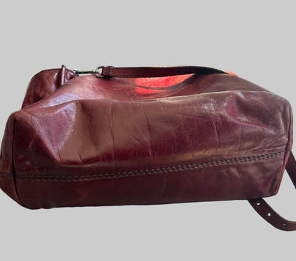 PRADA Red Vitello Shine Leather