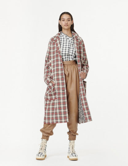 MUNTHE Jarl Checked Coat - Size L/XL