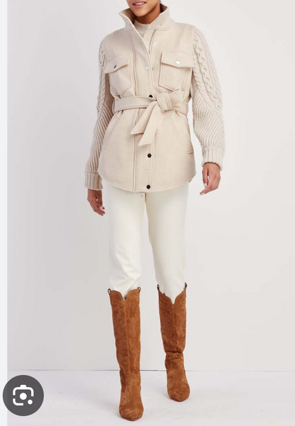 VERONICA BEARD 
Jett Mixed-Media Coat - Size Medium