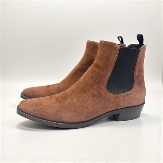 PRADA Suede Chelsea Boots - Size 40