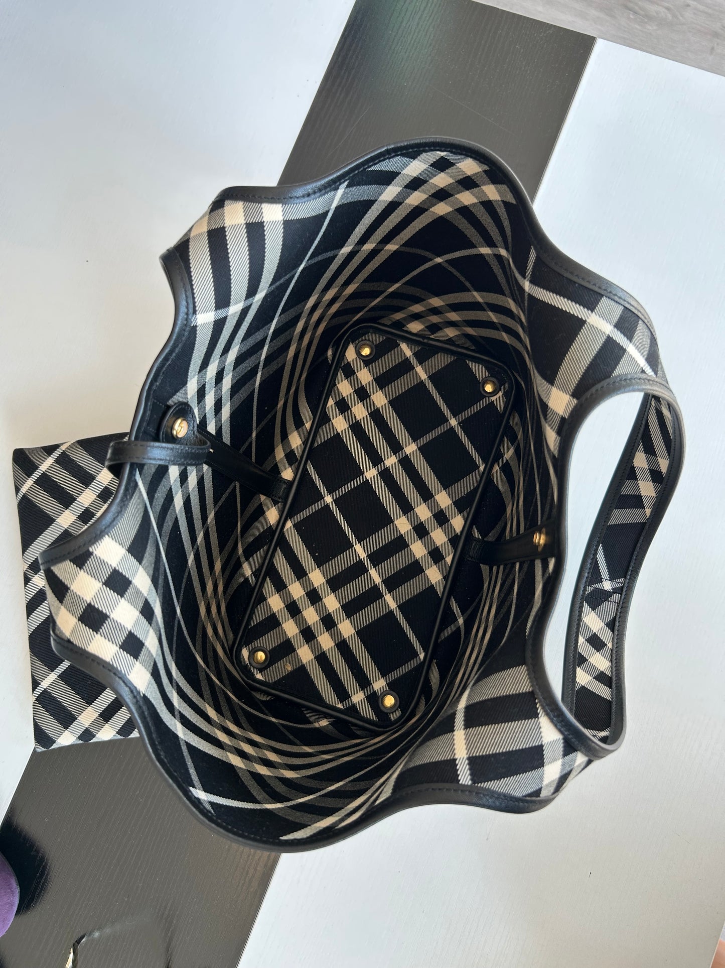 BURBERRY Canvas Check Shoulder Bag