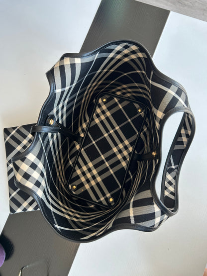 BURBERRY Canvas Check Shoulder Bag