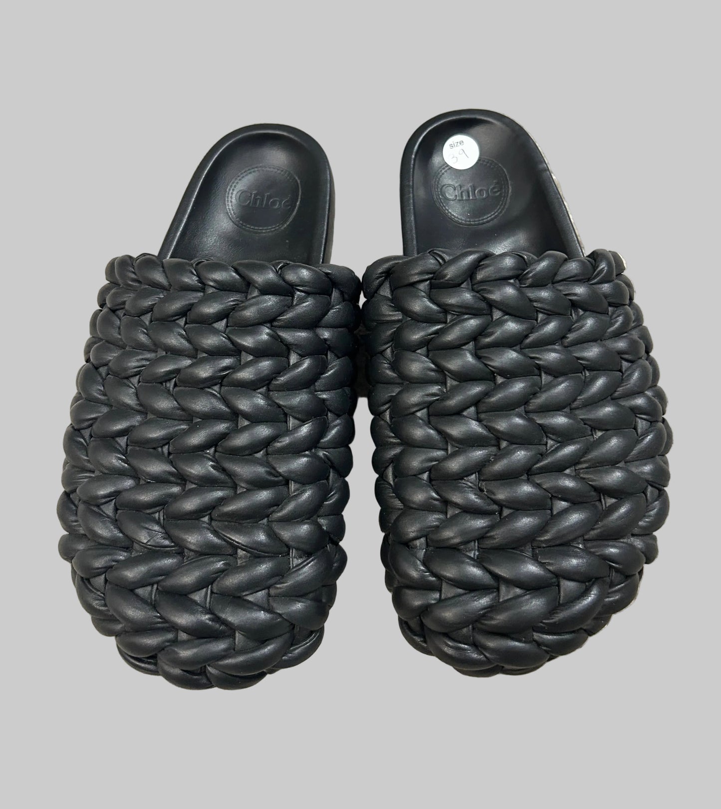 CHLOE Braided Leather Mules - Size 39