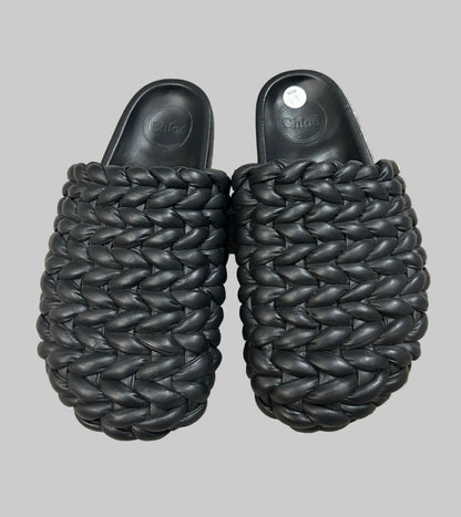 CHLOE Braided Leather Mules - Size 39