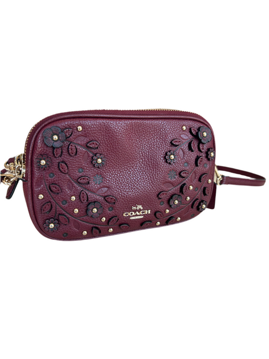 COACH Floral Maroon Crossbody