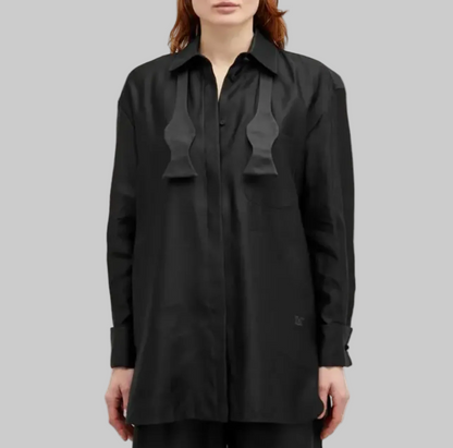 MAX MARA Marea Tuxedo Style Shirt - Size L