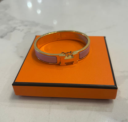 HERMES Clic H Bracelet Rose Nacarat