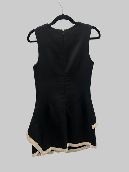 ALEXANDER MCQUEEN Wool Dress With Cream Trim - Size S