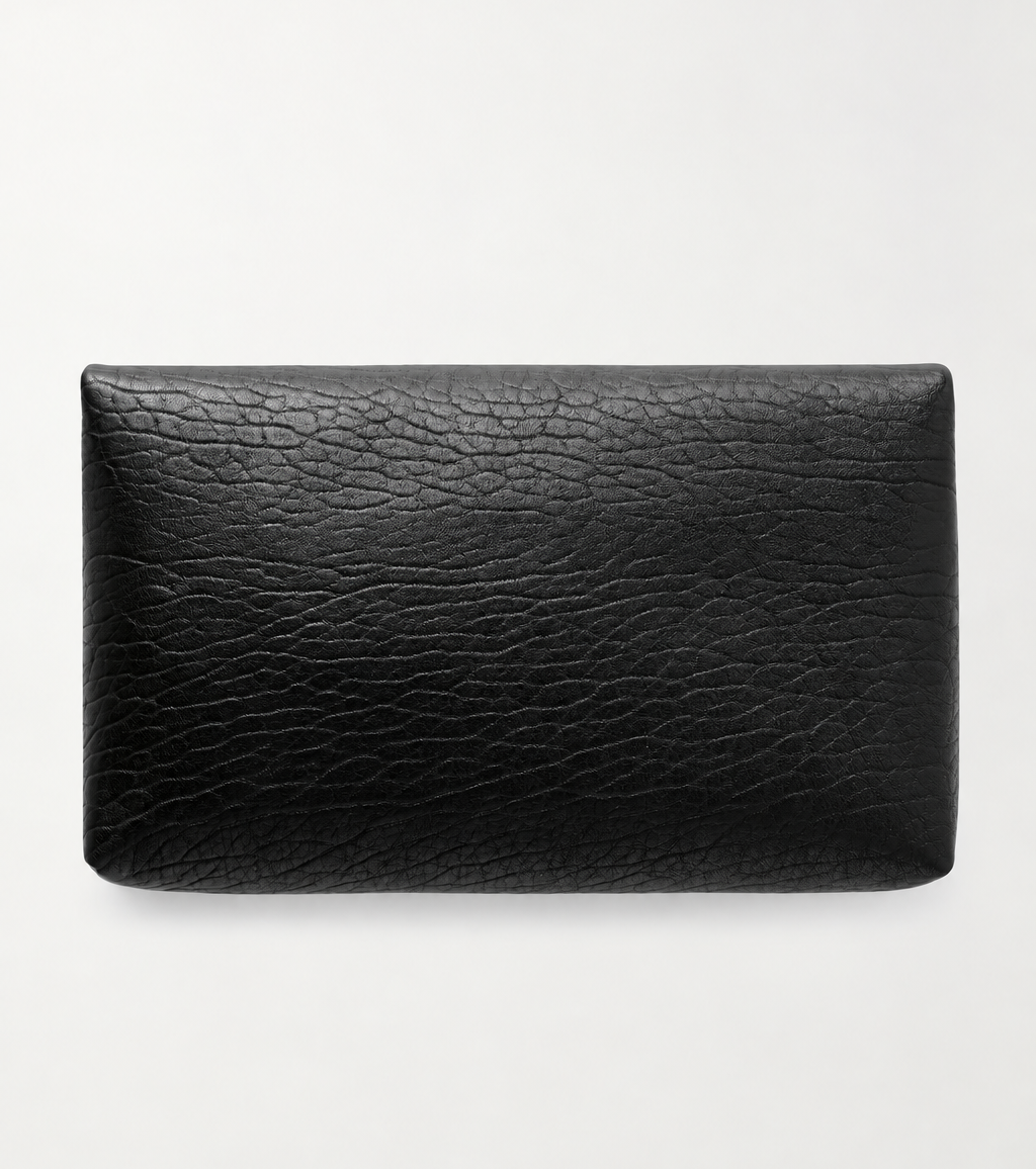 SAINT LAURENT Cassandre Large Textured-Leather Clutch