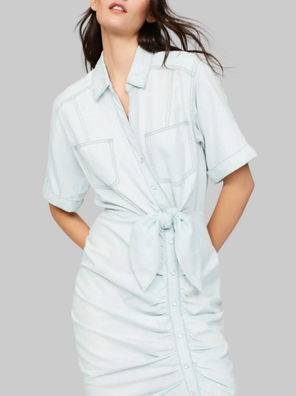 VERONICA BEARD Tie Front Denim Dress - Size 0