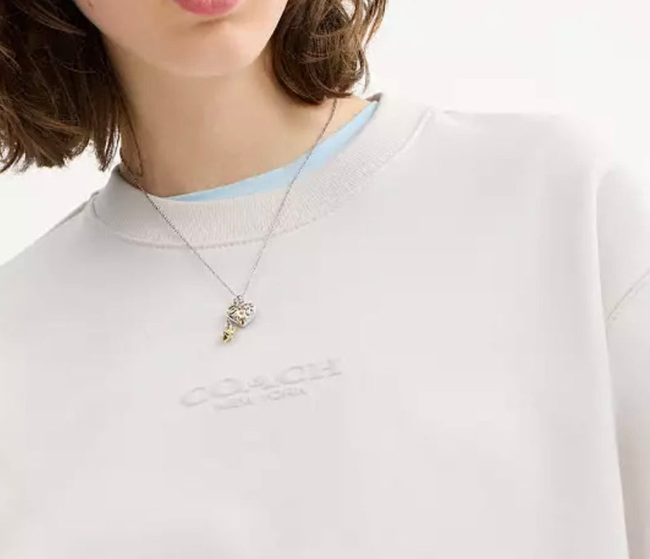 COACH White Logo Crew - Size S