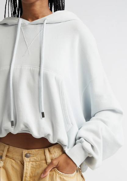 R13 Balloon Bubble Hem Cotton Fleece Hoodie - Size M