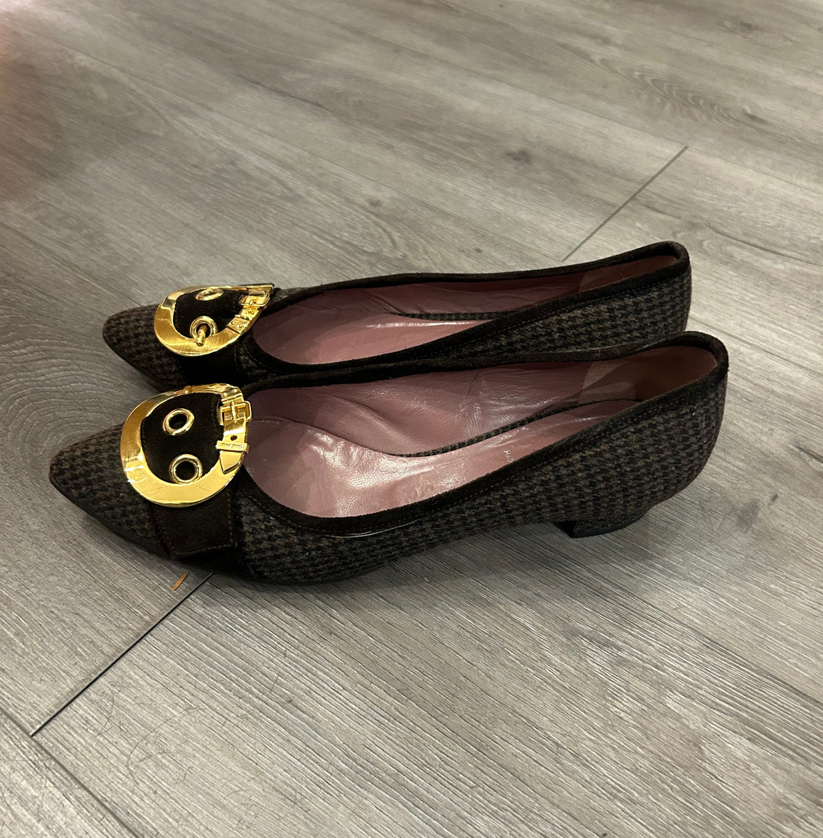 MIU MIU Houndstooth Flat - Size 38