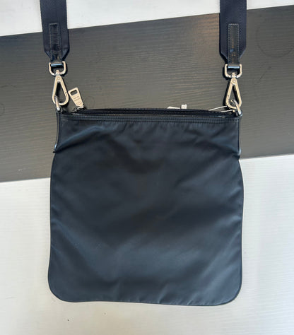 PRADA Black Tessuto Nylon Messenger Crossbody