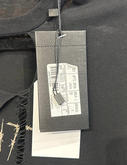 SAINT LAURENT Barbed Roses Distressed Tee - Size s