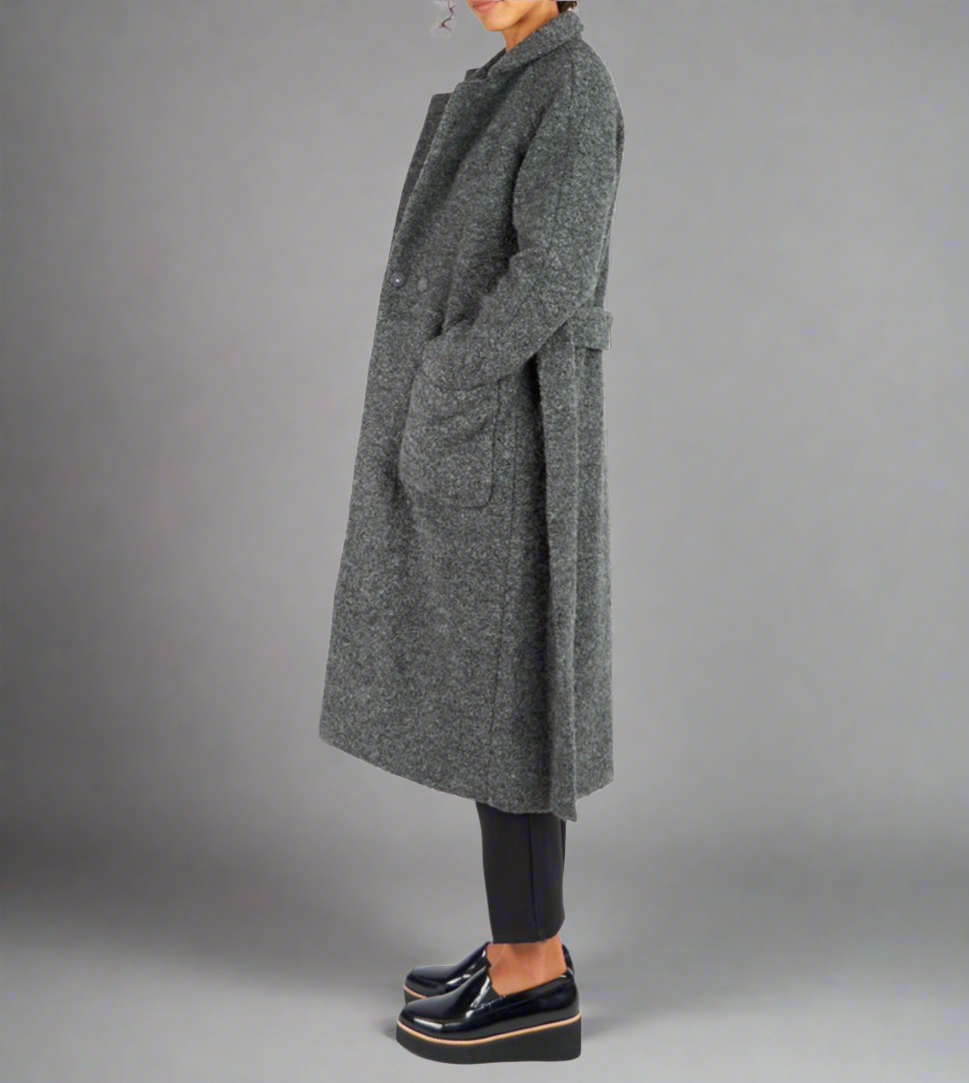 GANNI Charcoal long coat - Size 34