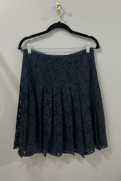 PRADA Navy Lace Midi Skirt - Size 42