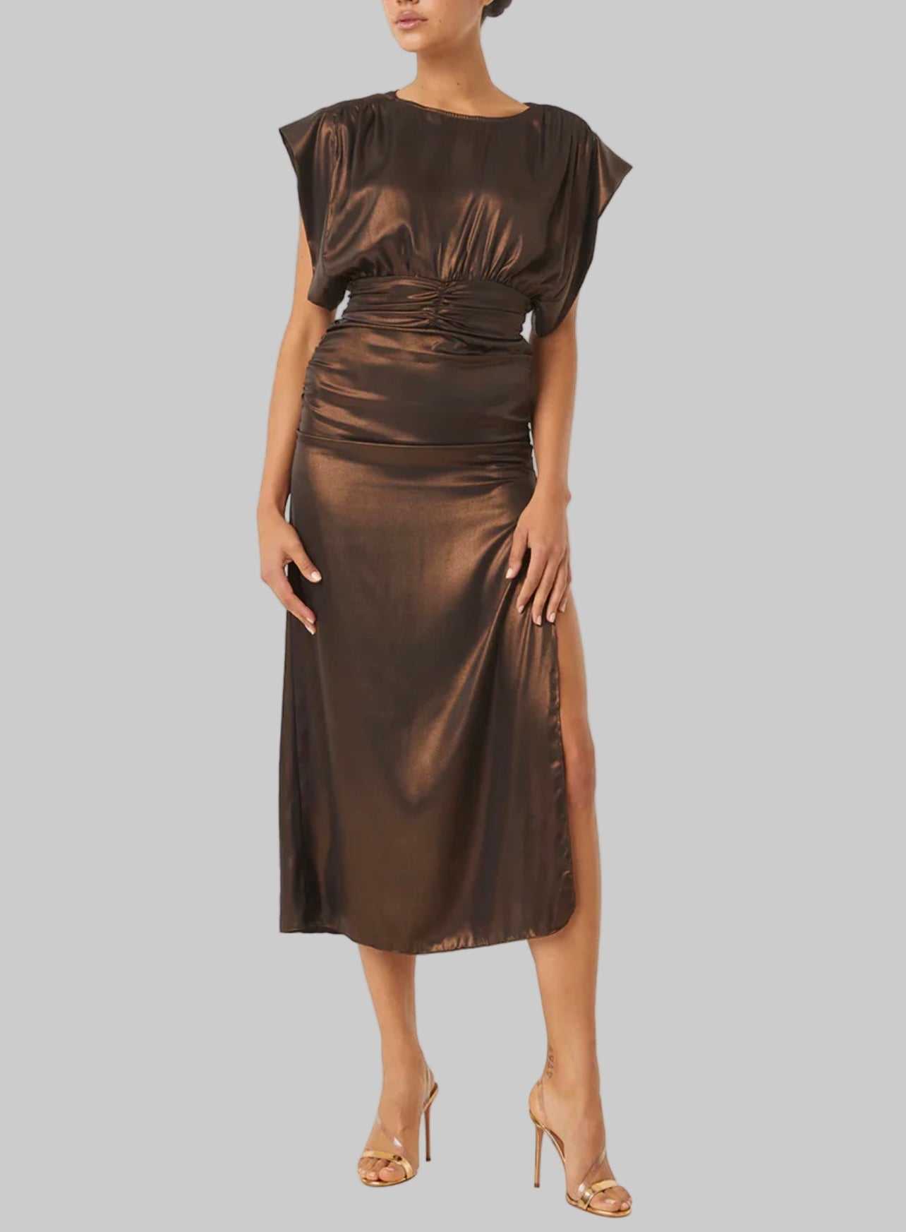 NEW* MISA Metallic Brown Dress - Size XS