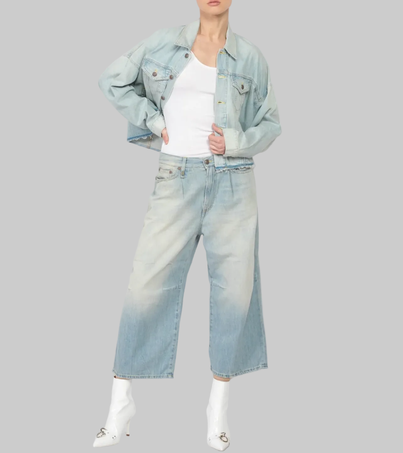 R13 Oversized Trucker Denim Jacket - Size M