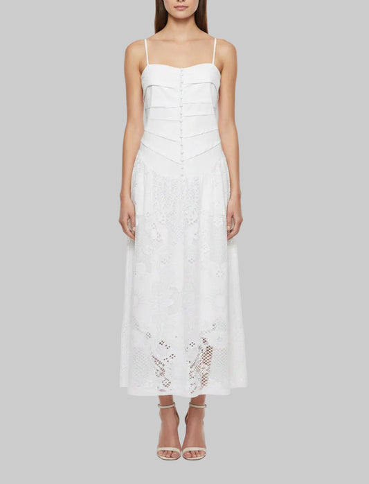 BEATRICE B White Lace Maxi Dress - Size s