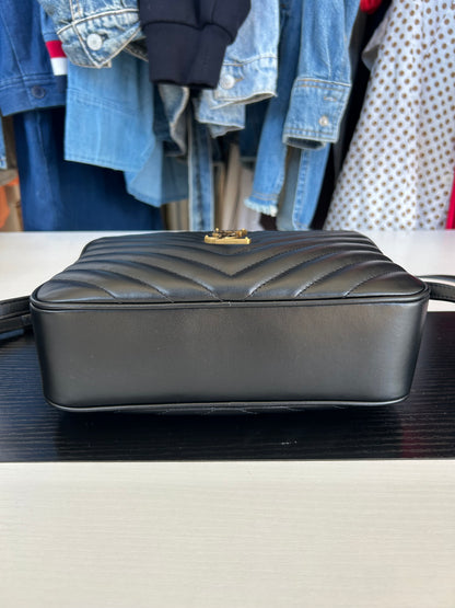 SAINT LAURENT Medium Lou Chevron Leather Camera Bag
