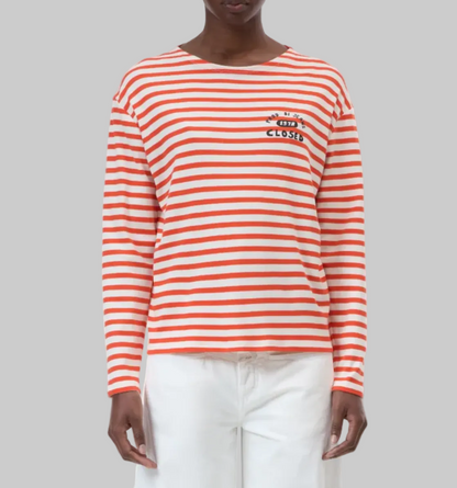 CLOSED Orange Stripe Longsleeve - Size M