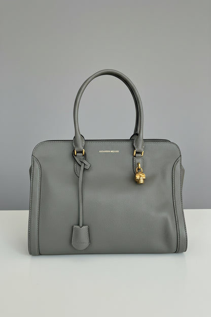 ALEXANDER MCQUEEN Grey Skull Padlock Bag
