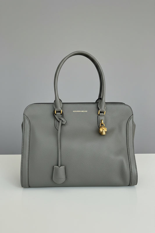 ALEXANDER MCQUEEN Grey Skull Padlock Bag