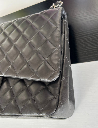 CHANEL 2012 Quilted Lambskin Maxi Double Flap