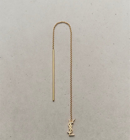 SAINT LAURENT Cassandre Drop Earrings 18k Yellow Gold Earrings