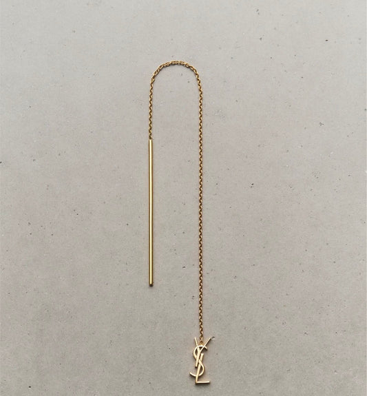 SAINT LAURENT Cassandre Drop Earrings 18k Yellow Gold Earrings