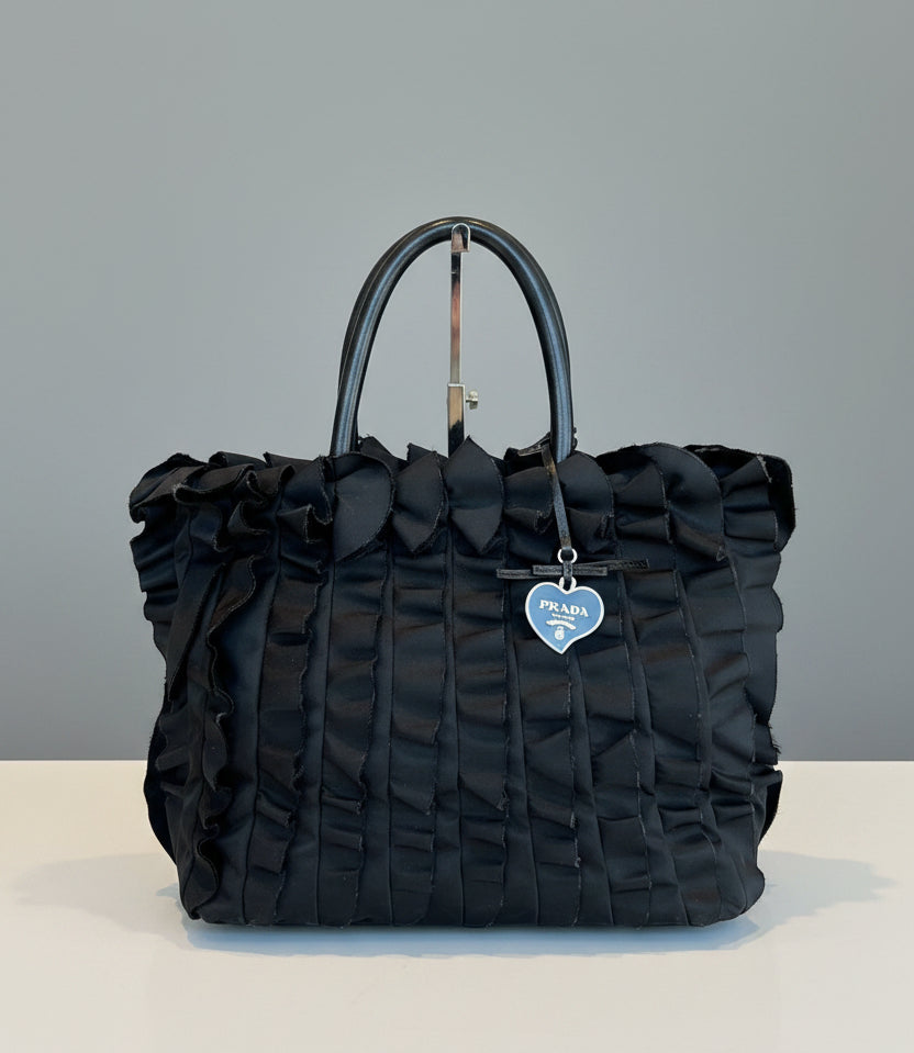 PRADA Tessuto Ruffle Top Handle