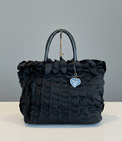 PRADA Tessuto Ruffle Top Handle