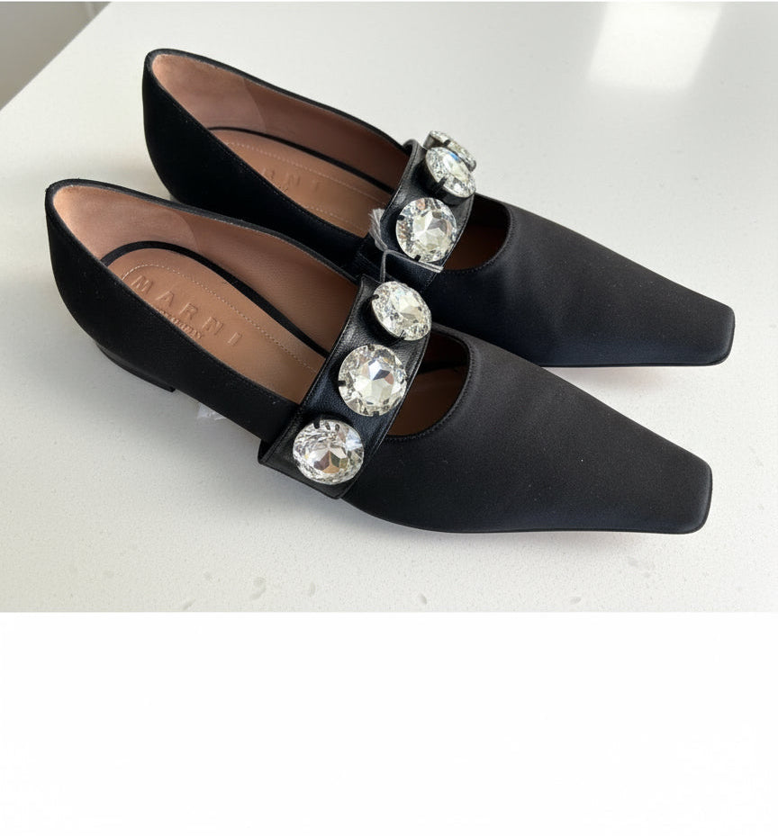 NEW* MARNI Crystal Pointed Toe Heels - Size 39