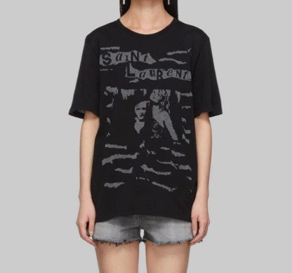 NEW* SAINT LAURENT Cotton Jacquard Oversized T-Shirt - Size M