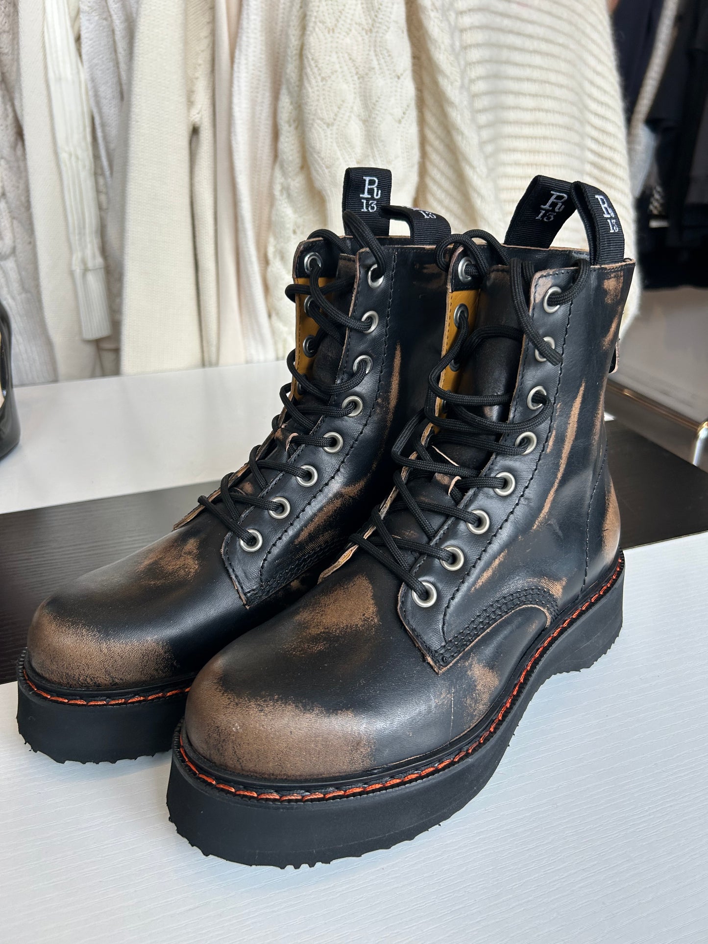 R13 Lace Up Combat Boot - Size 38