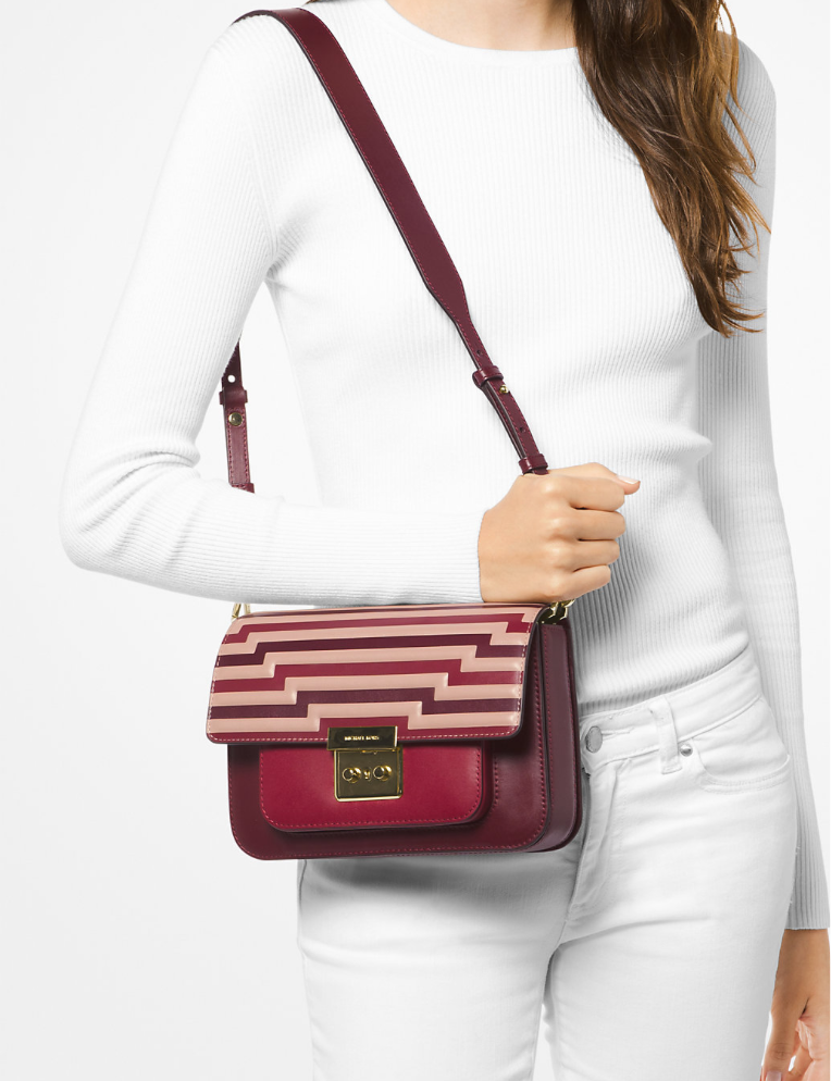 New* Michael Kors Sloan Editor Tri-Color Leather Shoulder Bag
