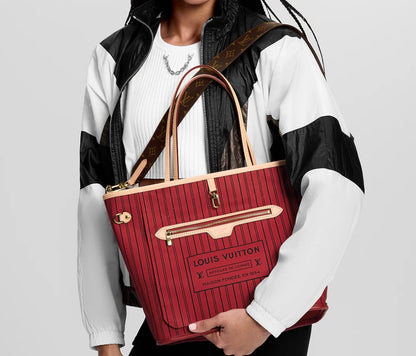 LOUIS VUITTON Neverfull MM Monogram Inside Out Stripe Tote