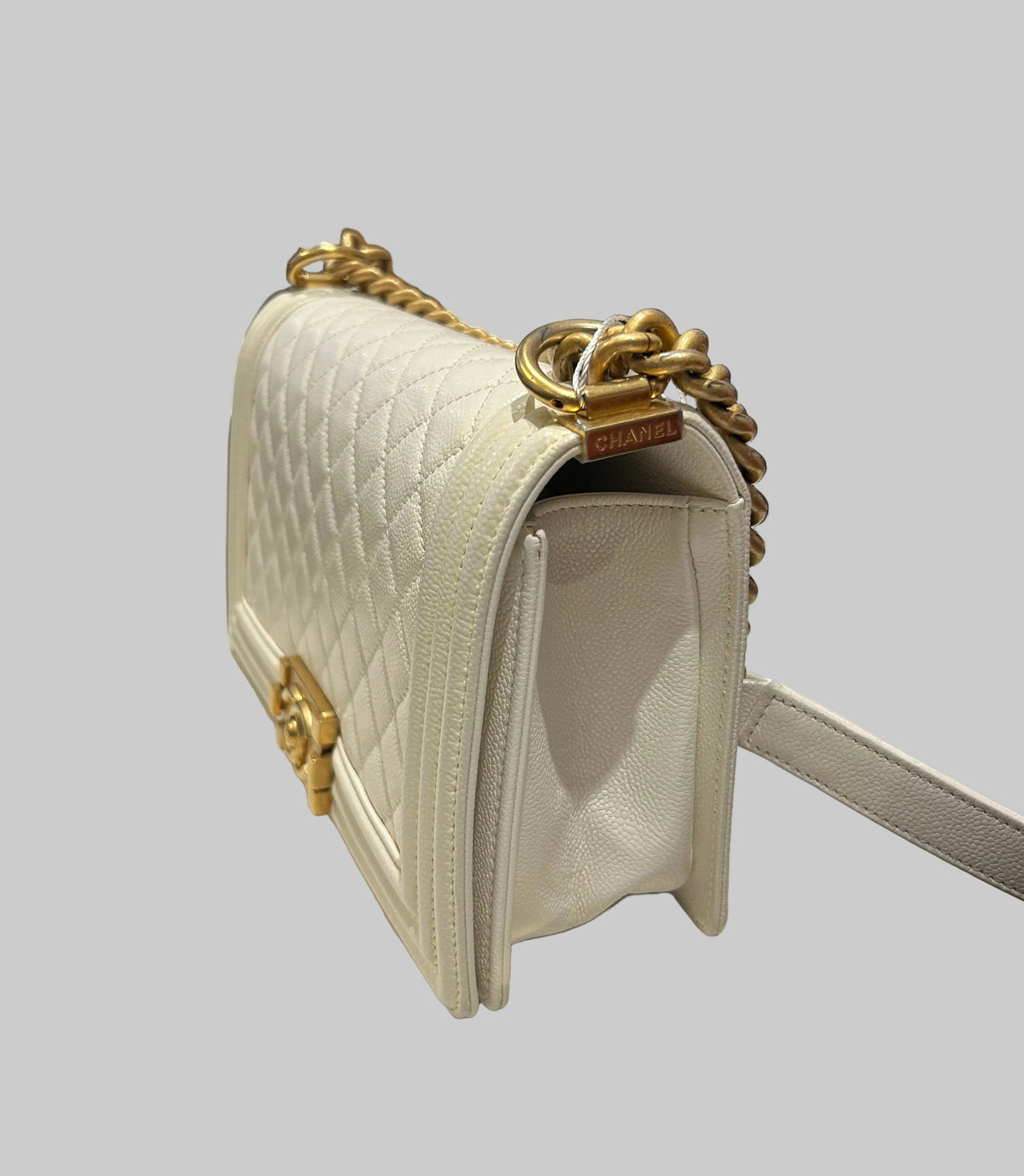 CHANEL 2022 Medium Caviar Leather Boy Bag