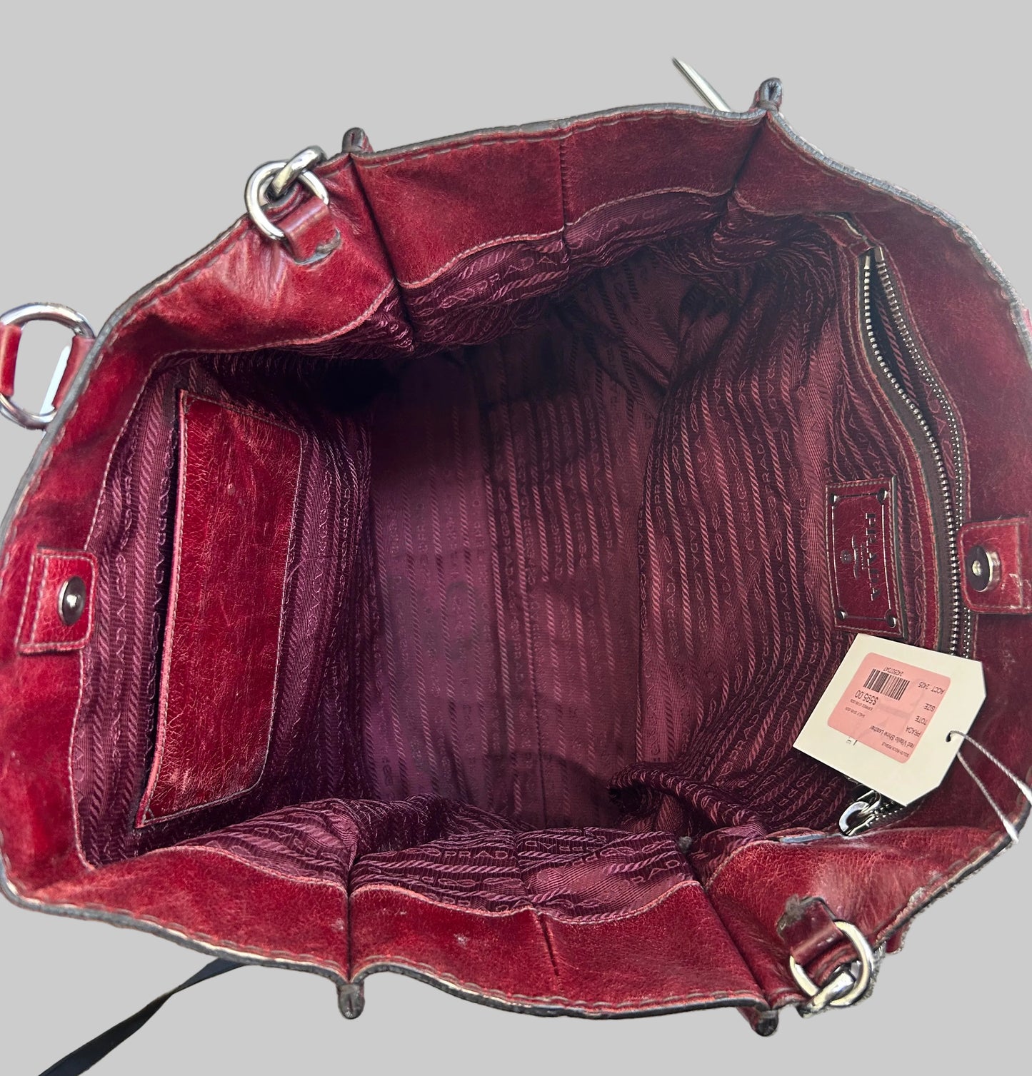 PRADA Red Vitello Shine Leather