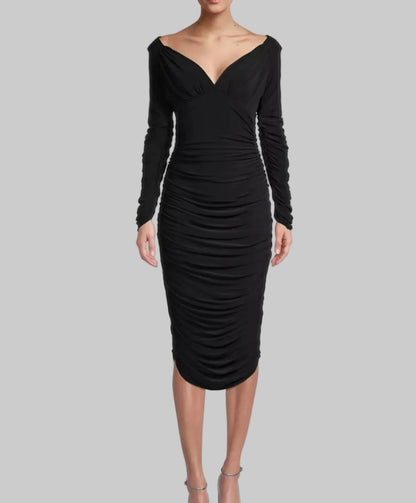 NEW* NORMA KAMALI Black Ruched Dress - Size M
