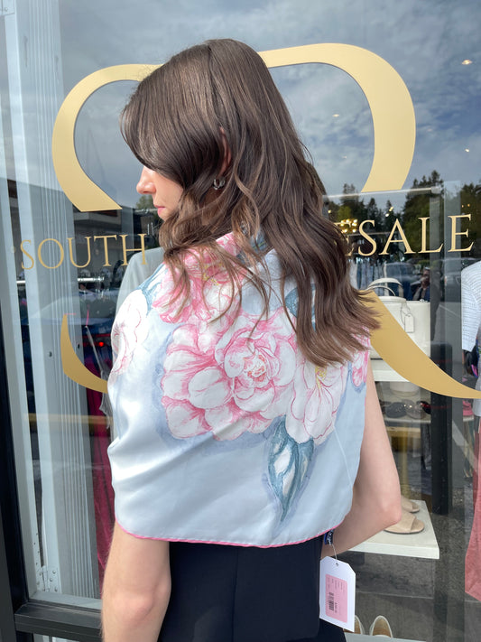 CHANEL Floral Silk Scarf