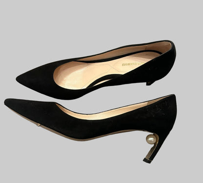 NICHOLA KIRKWOOD Faux Pearl Suede Pump - Size 41