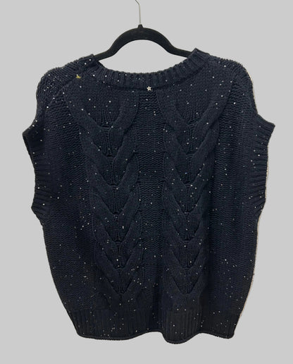 LORENA ANTONIAZZI Sequin cableKnit Vest - Size XL
