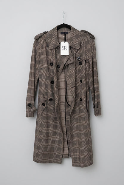 TWINSET Plaid Mid-length Trench - Size S