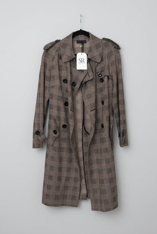 TWINSET Plaid Mid-length Trench - Size S
