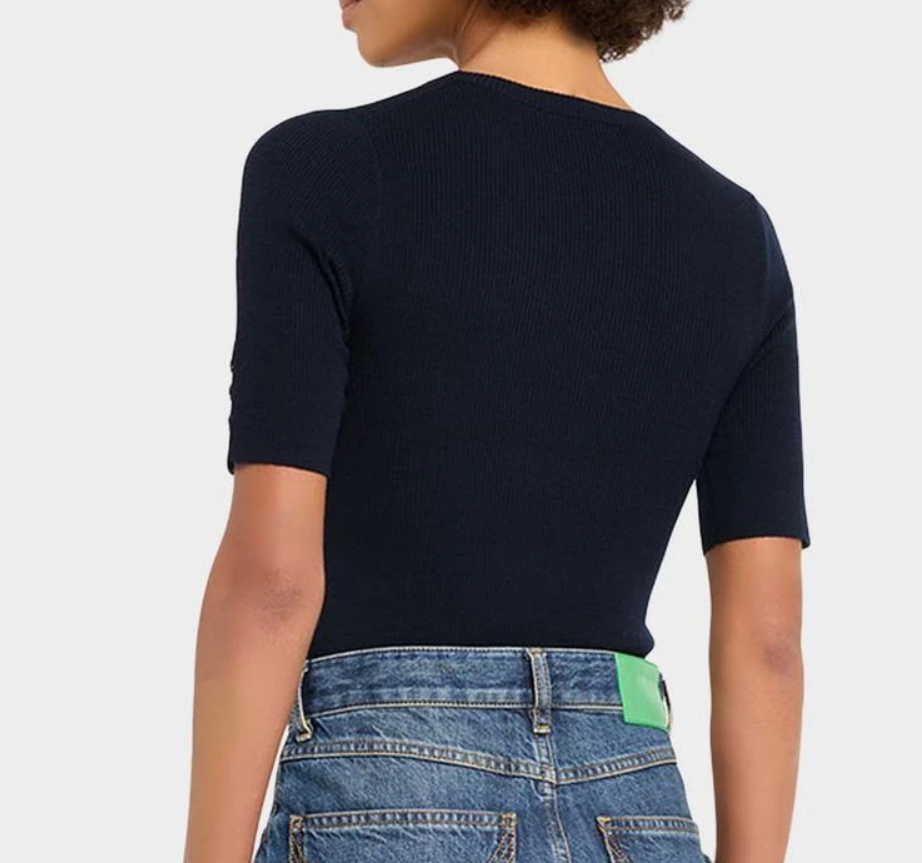 NEW* A.L.C. Navy Ribbed Knit Top - Size S