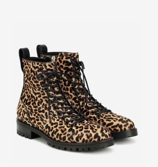 Jimmy Choo Cruz Flat Calf-Hair Ankle Boots - Size 38.5