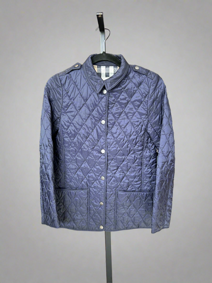 BURBERRY Navy Quilted Jacket - Size  S