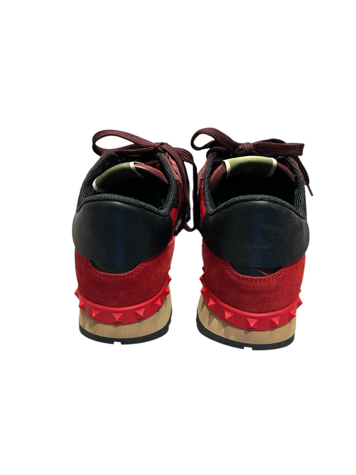 VALENTINO Rockstud Red Camo Sneakers - size 38